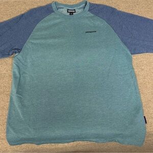 Patagonia Two-Tone Blue Raglan Long-Sleeve T-Shirt